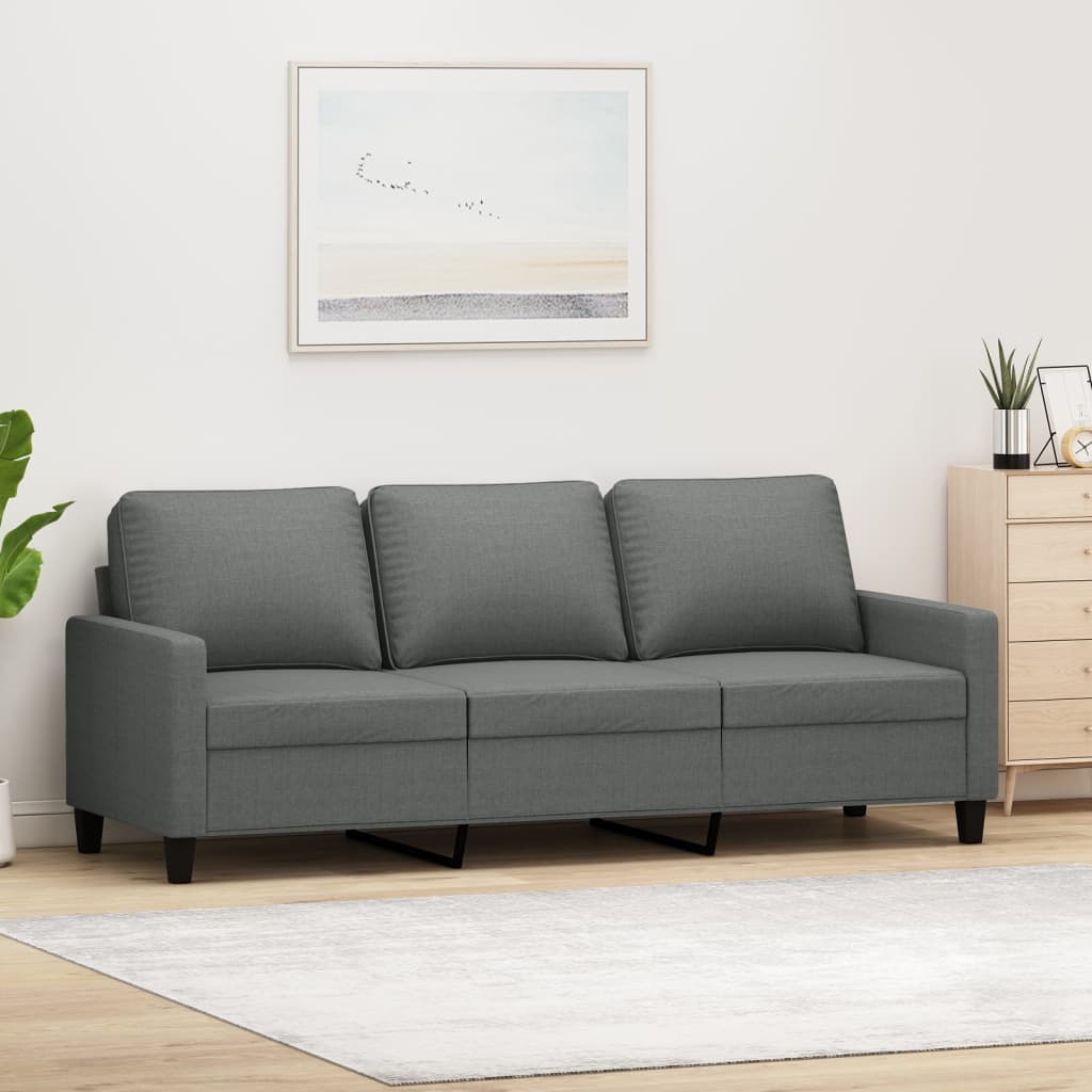Canapé à 3 places Gris foncé 180 cm Tissu - XIOS