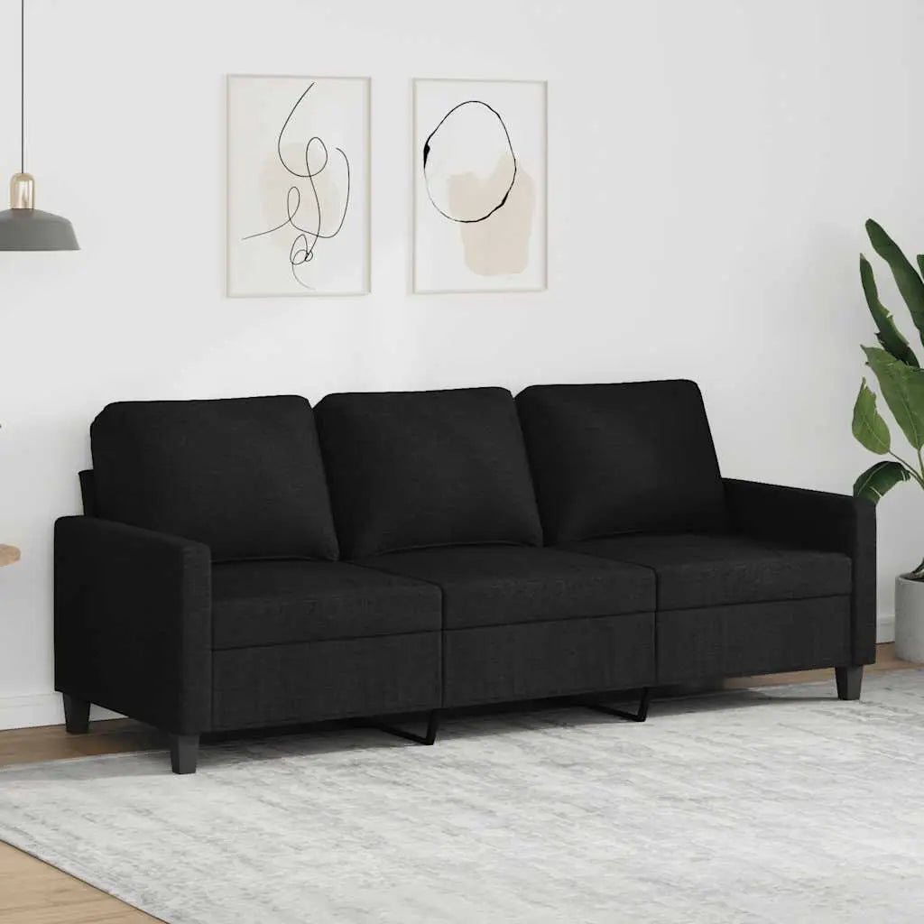 Canapé à 3 places Noir 180 cm Tissu - XIOS