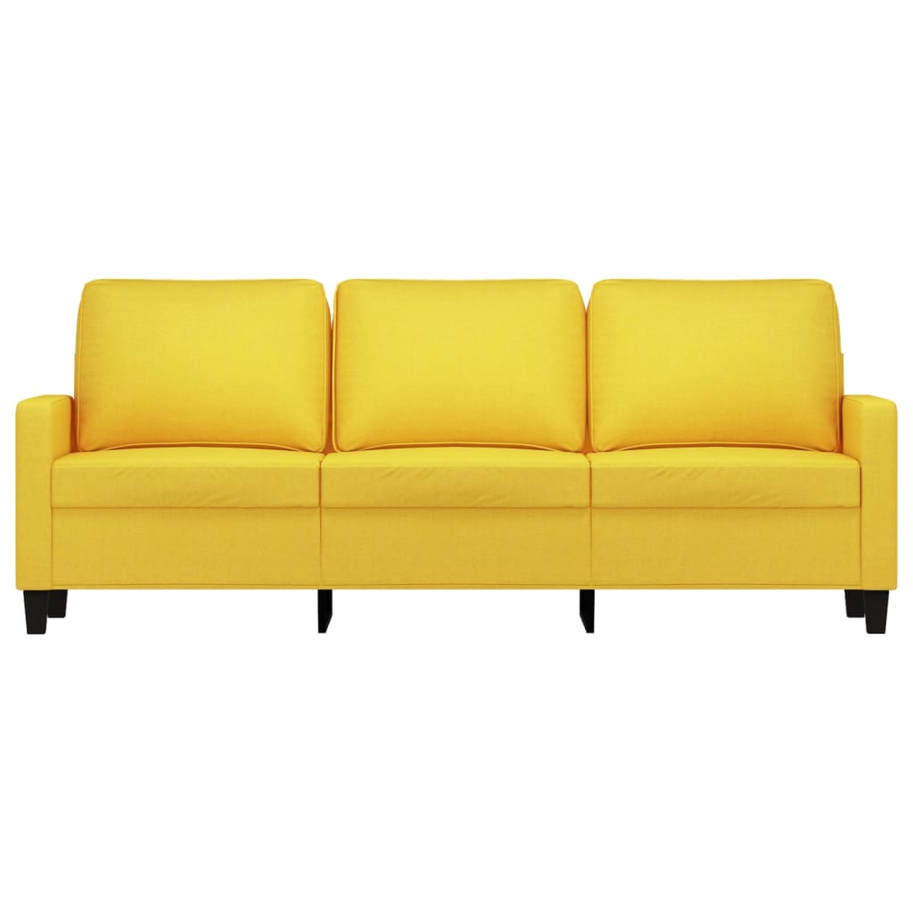 Canapé à 3 places Jaune clair 180 cm Tissu - XIOS