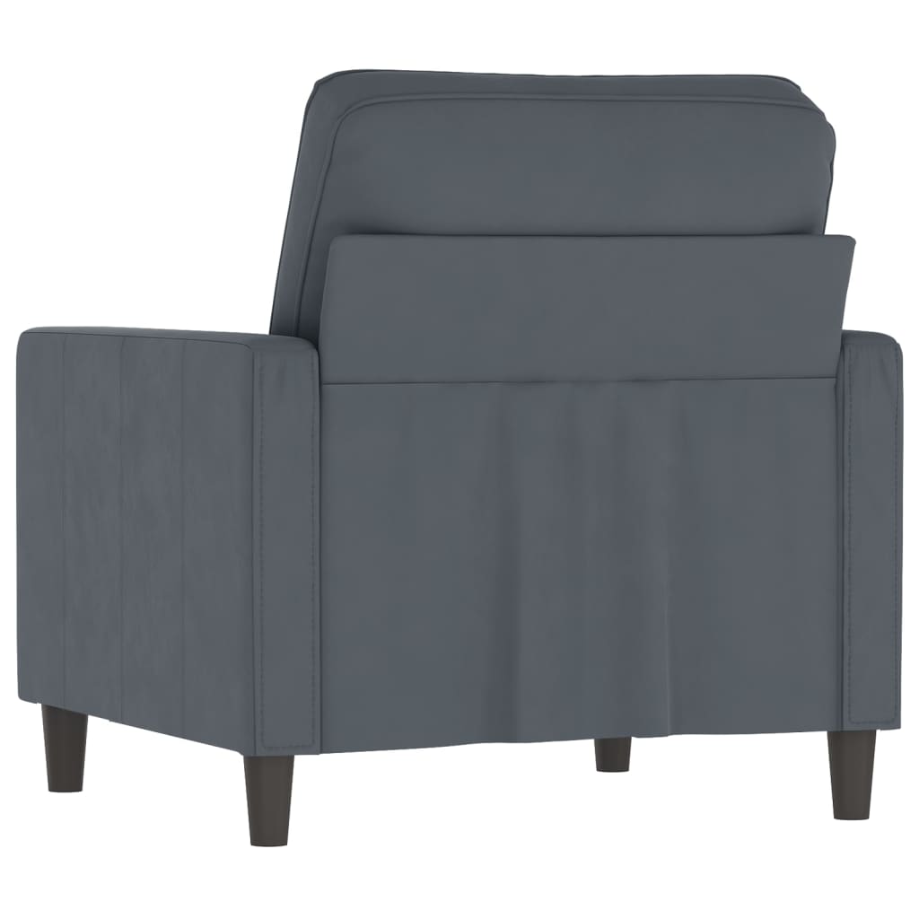 Fauteuil Gris foncé 60 cm Velours - XIOS