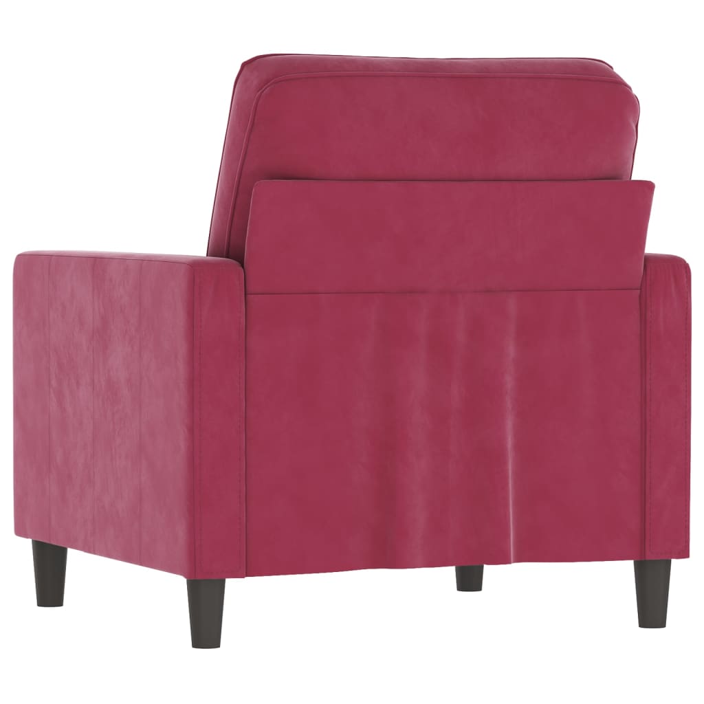 Fauteuil Rouge bordeaux 60 cm Velours - XIOS