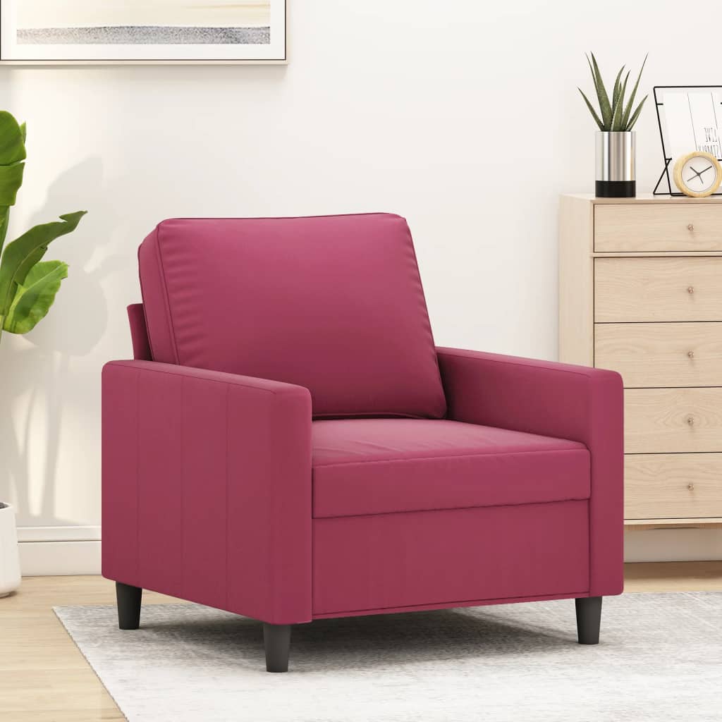 Fauteuil Rouge bordeaux 60 cm Velours - XIOS