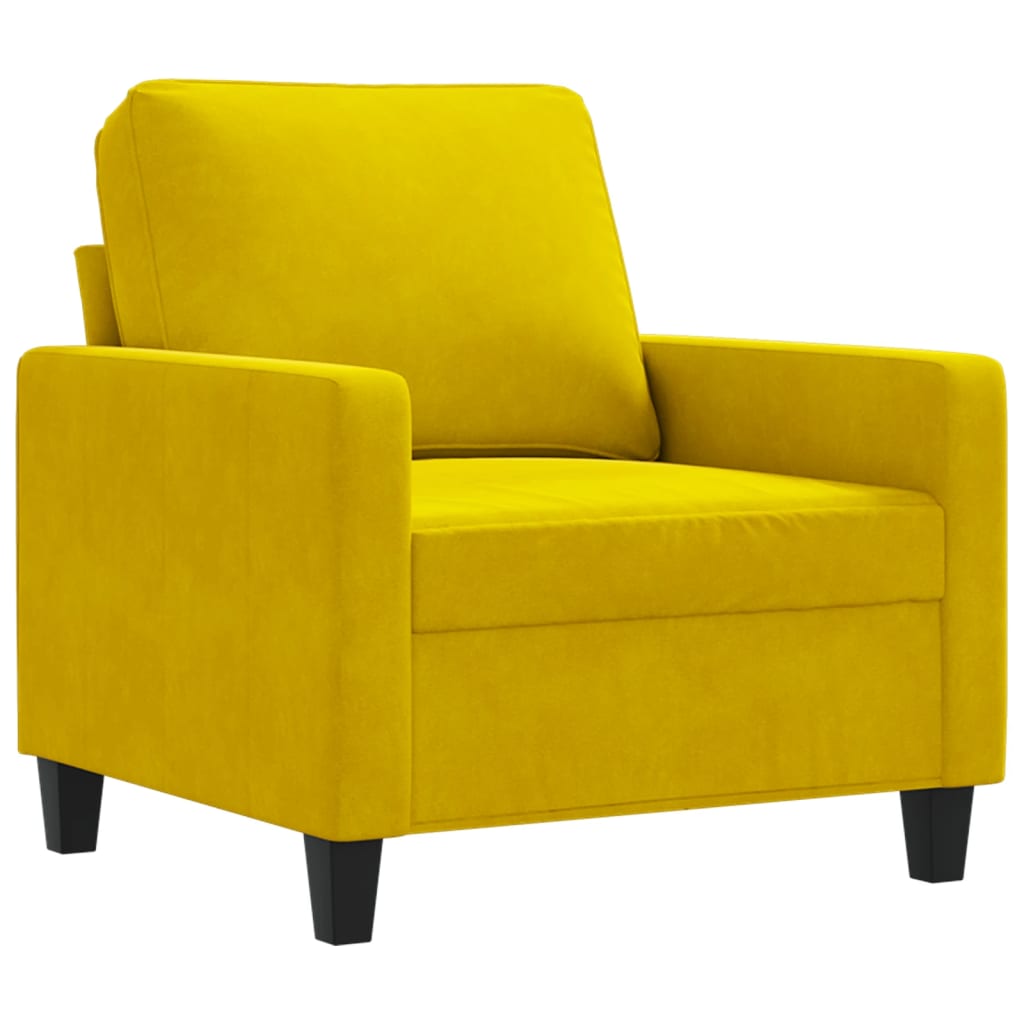 Fauteuil Jaune 60 cm Velours - XIOS