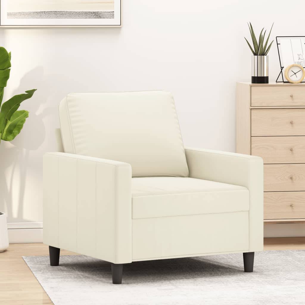 Fauteuil Crème 60 cm Velours - XIOS