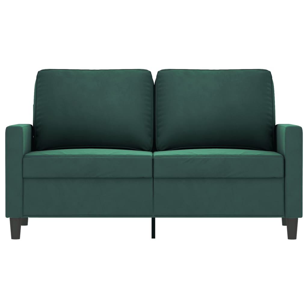 Canapé à 2 places Vert foncé 120 cm Velours - XIOS