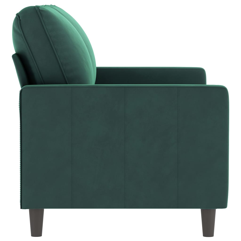 Canapé à 2 places Vert foncé 120 cm Velours - XIOS