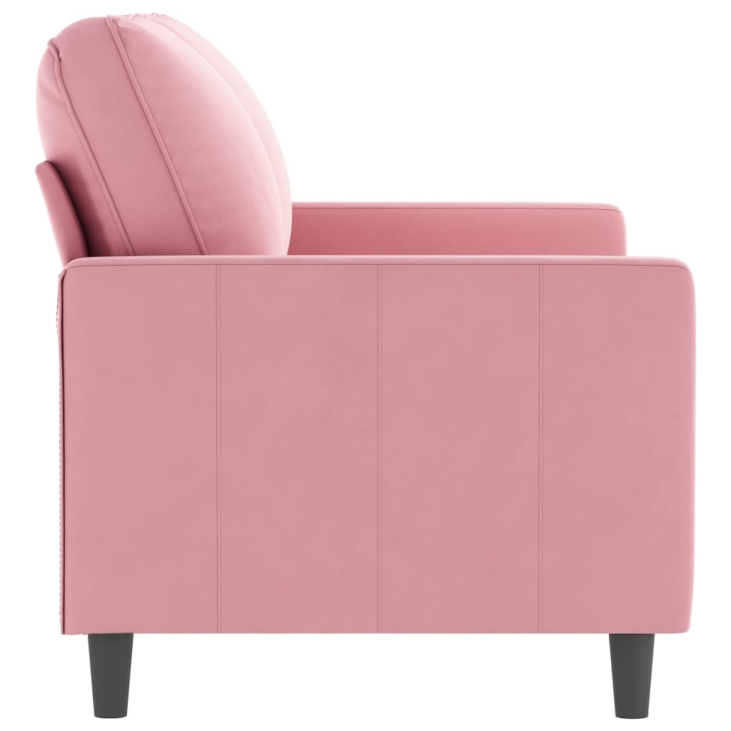 Canapé à 2 places Rose 120 cm Velours - XIOS