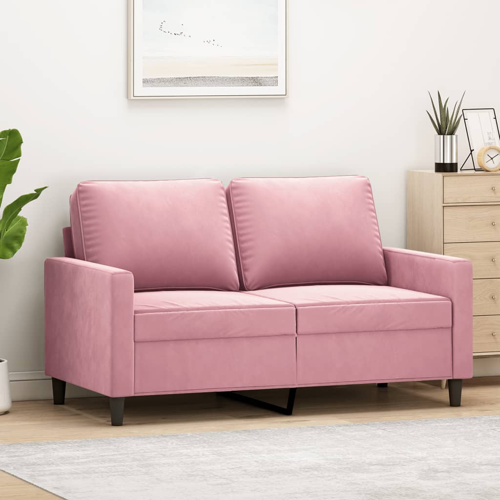 Canapé à 2 places Rose 120 cm Velours - XIOS