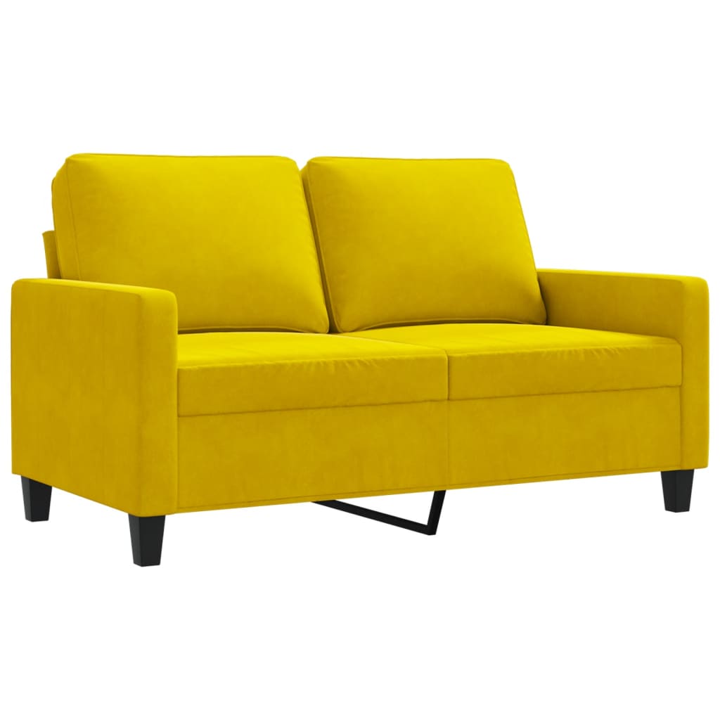 Canapé à 2 places Jaune 120 cm Velours - XIOS