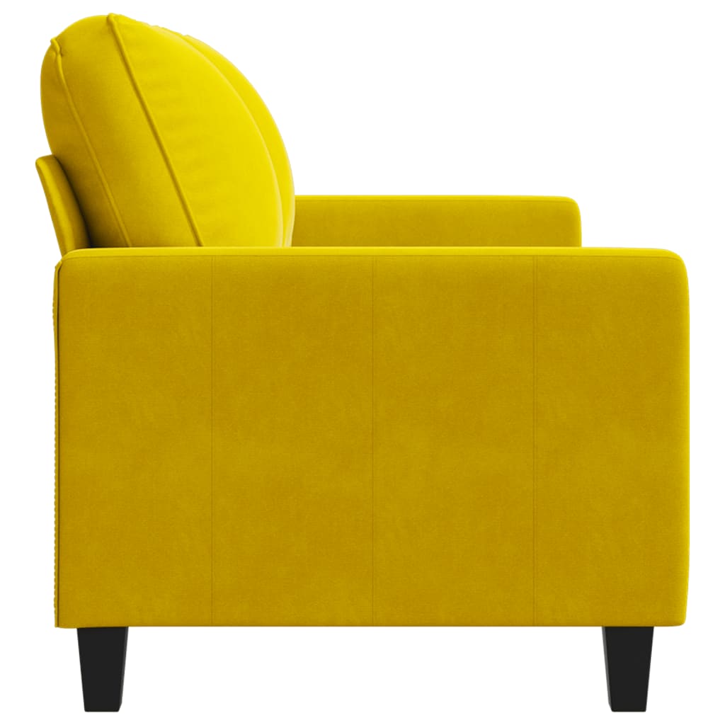 Canapé à 2 places Jaune 120 cm Velours - XIOS