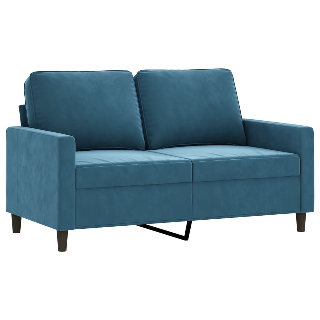 Canapé à 2 places Bleu 120 cm Velours Canapés vidaXL