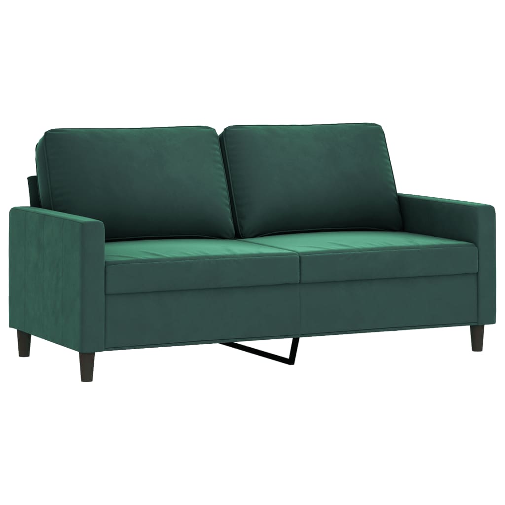 Canapé à 2 places Vert foncé 140 cm Velours - XIOS