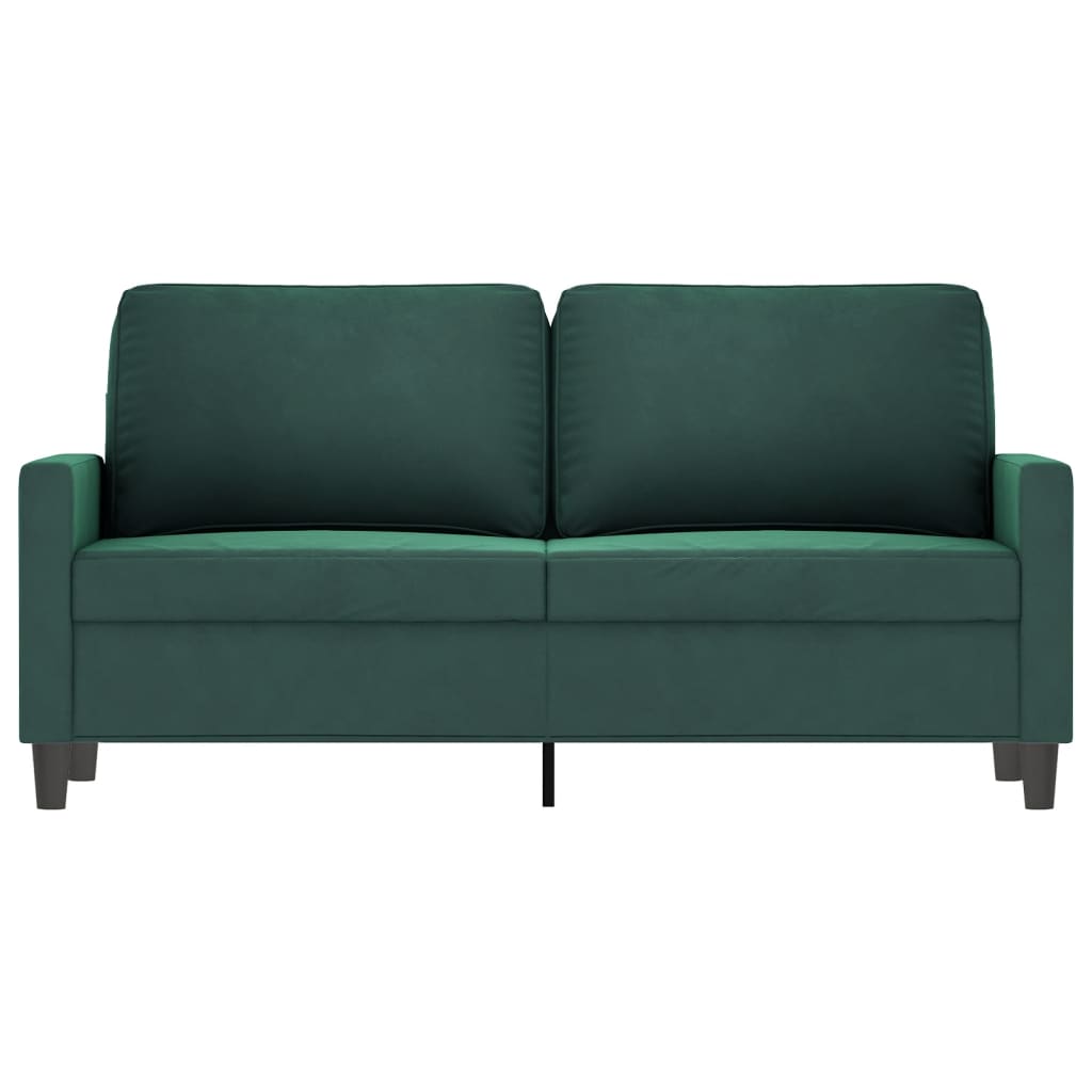 Canapé à 2 places Vert foncé 140 cm Velours - XIOS