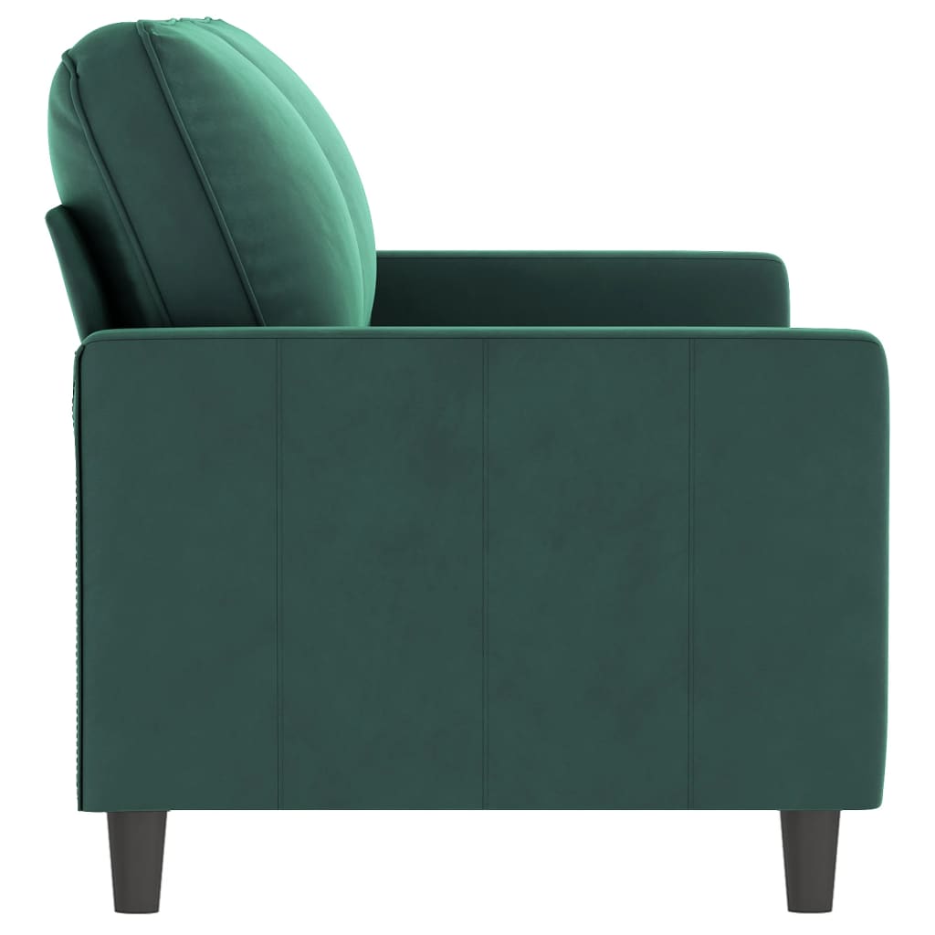 Canapé à 2 places Vert foncé 140 cm Velours - XIOS