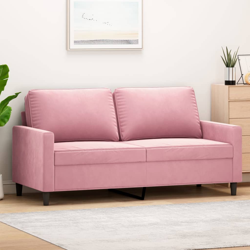 Canapé à 2 places Rose 140 cm Velours - XIOS