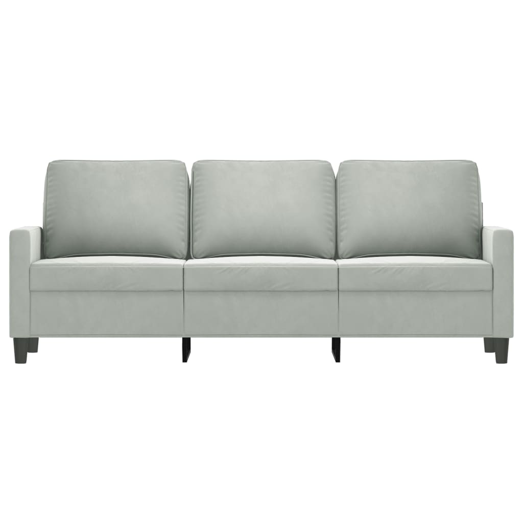 Canapé à 3 places Gris clair 180 cm Velours - XIOS