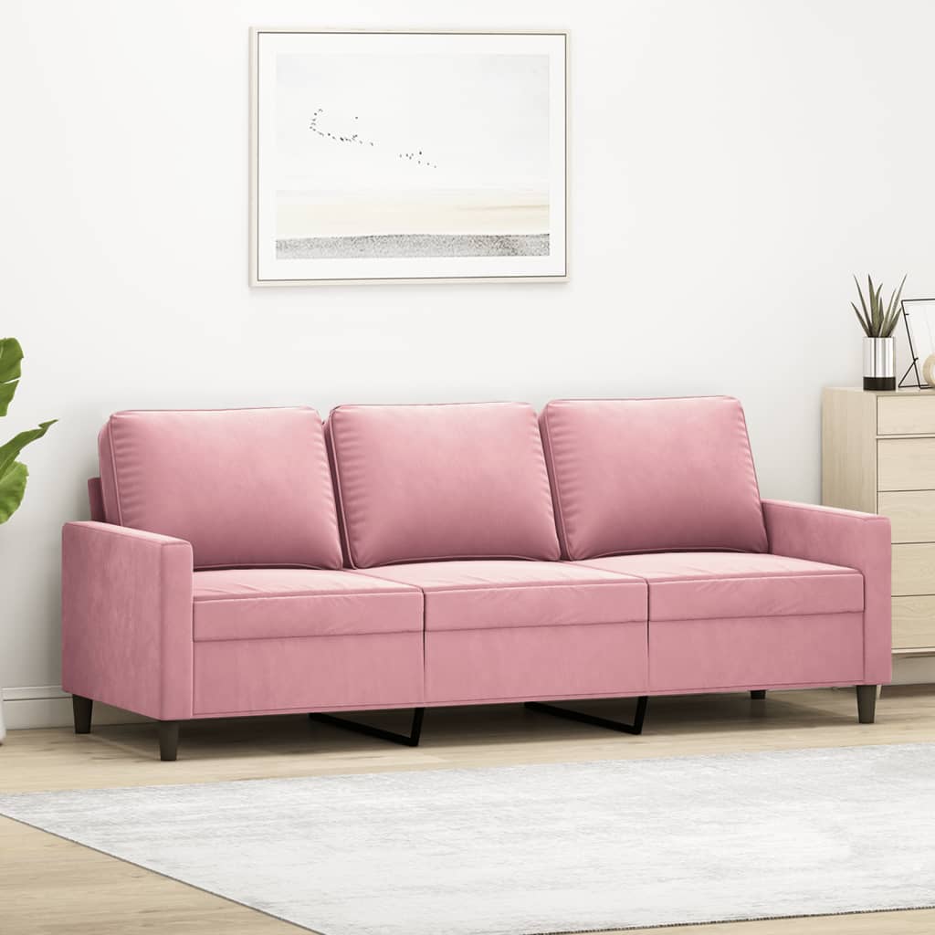 Canapé à 3 places Rose 180 cm Velours - XIOS