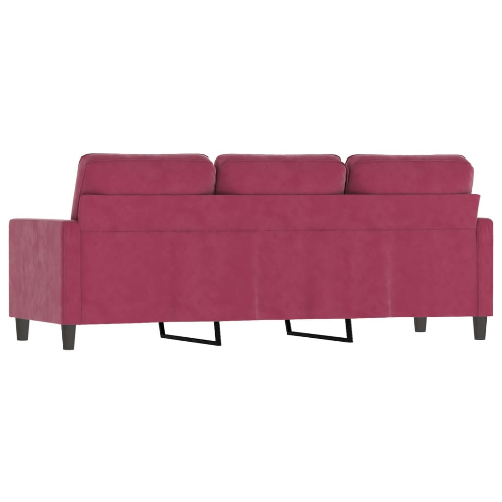 Canapé à 3 places Rouge bordeaux 180 cm Velours - XIOS