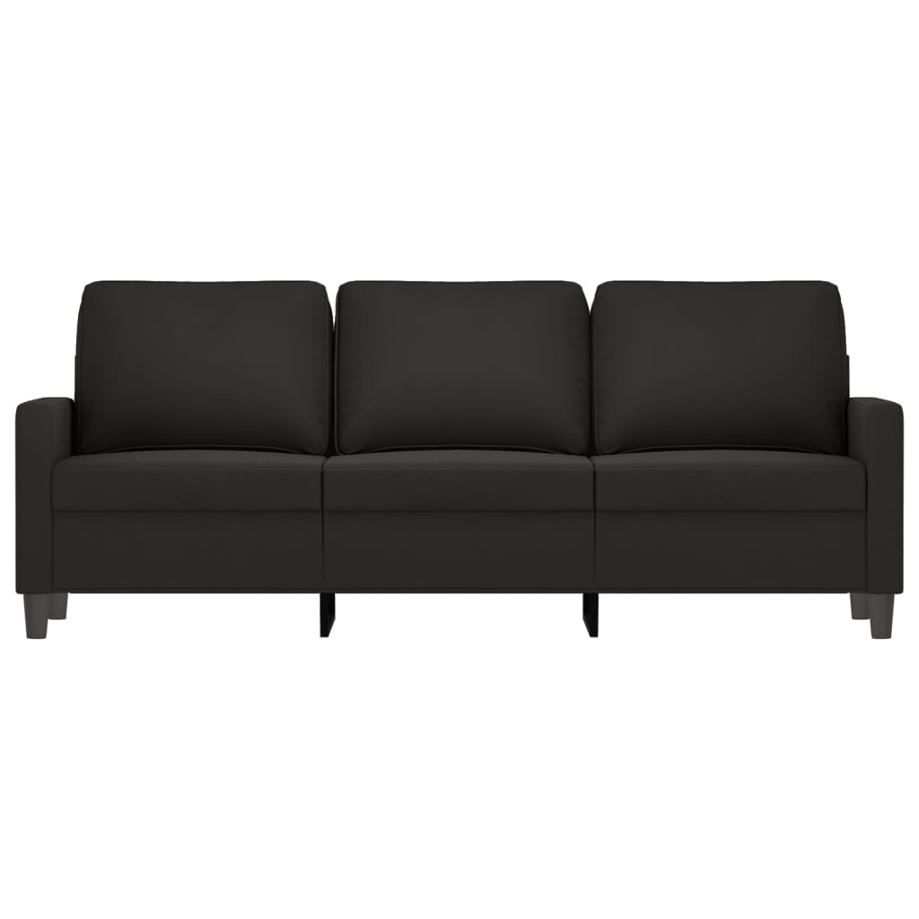 Canapé à 3 places Noir 180 cm Velours - XIOS