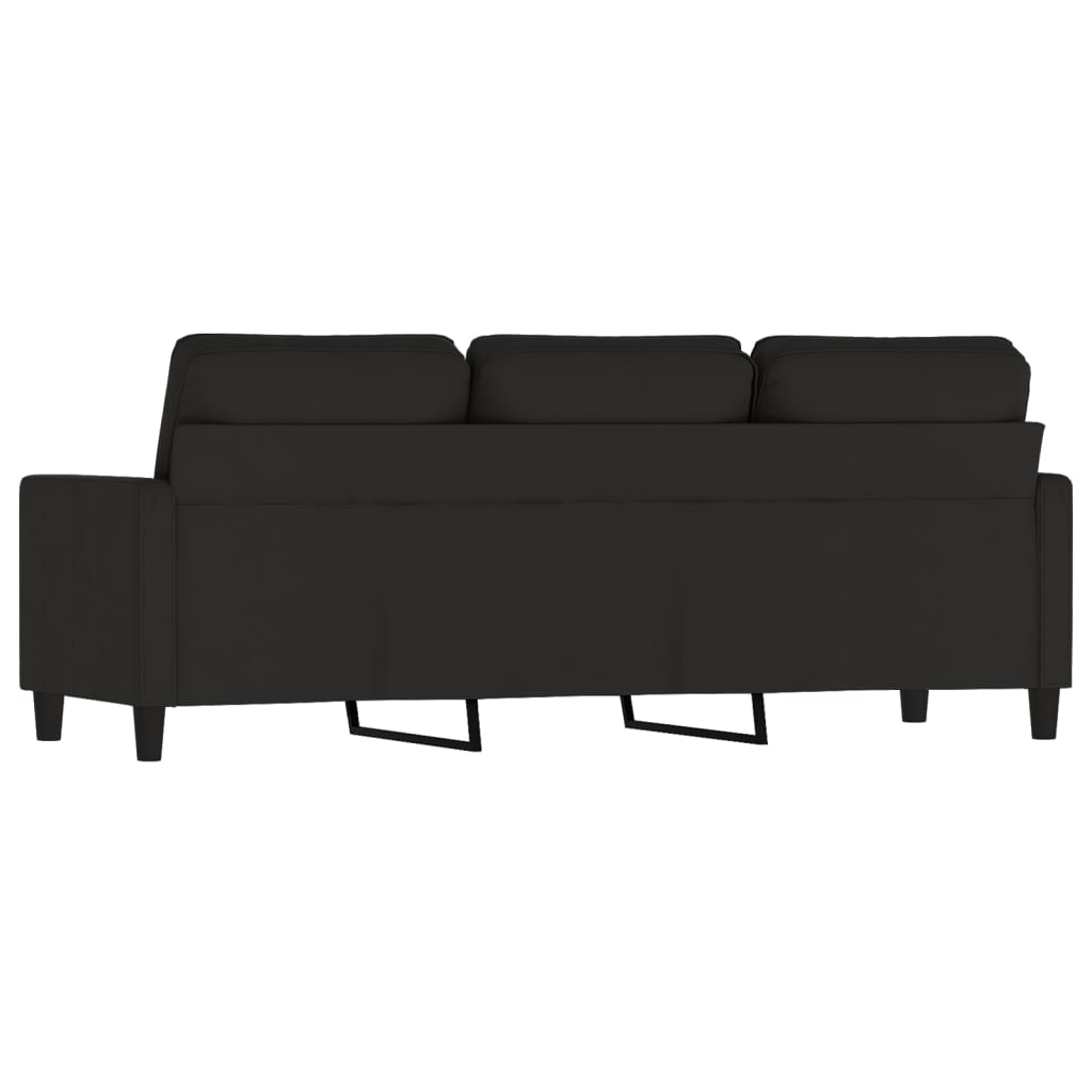 Canapé à 3 places Noir 180 cm Velours - XIOS
