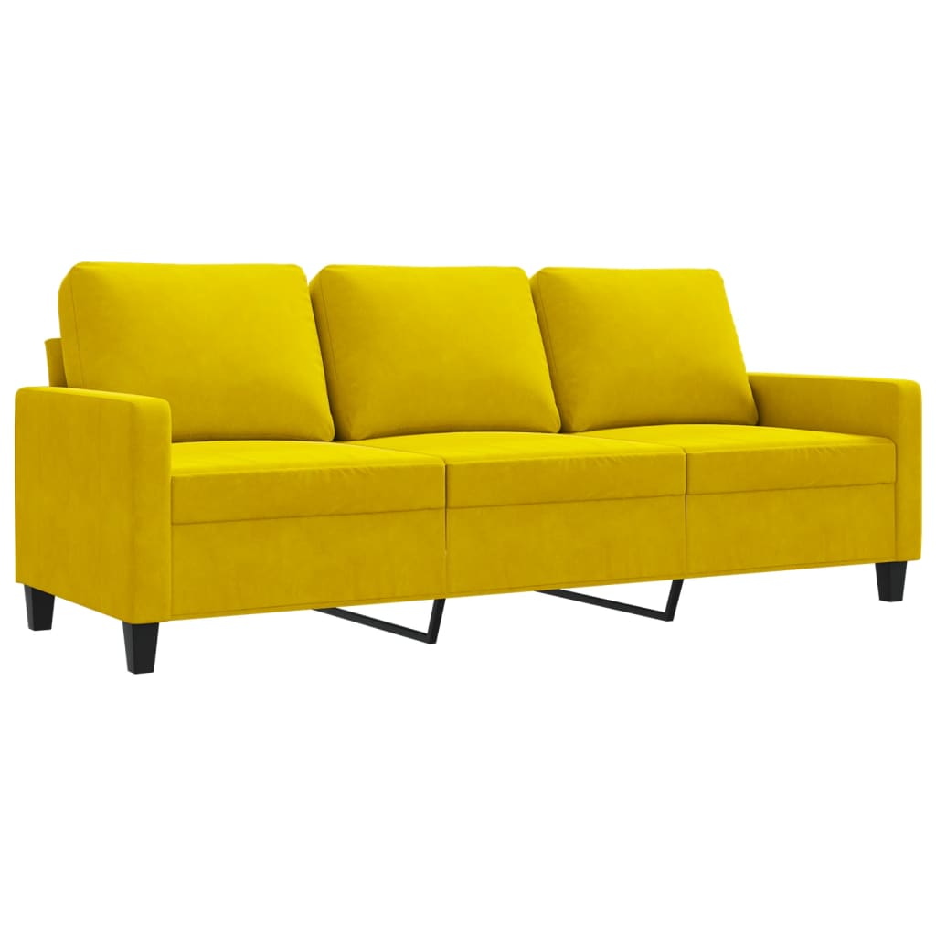 Canapé à 3 places Jaune 180 cm Velours - XIOS