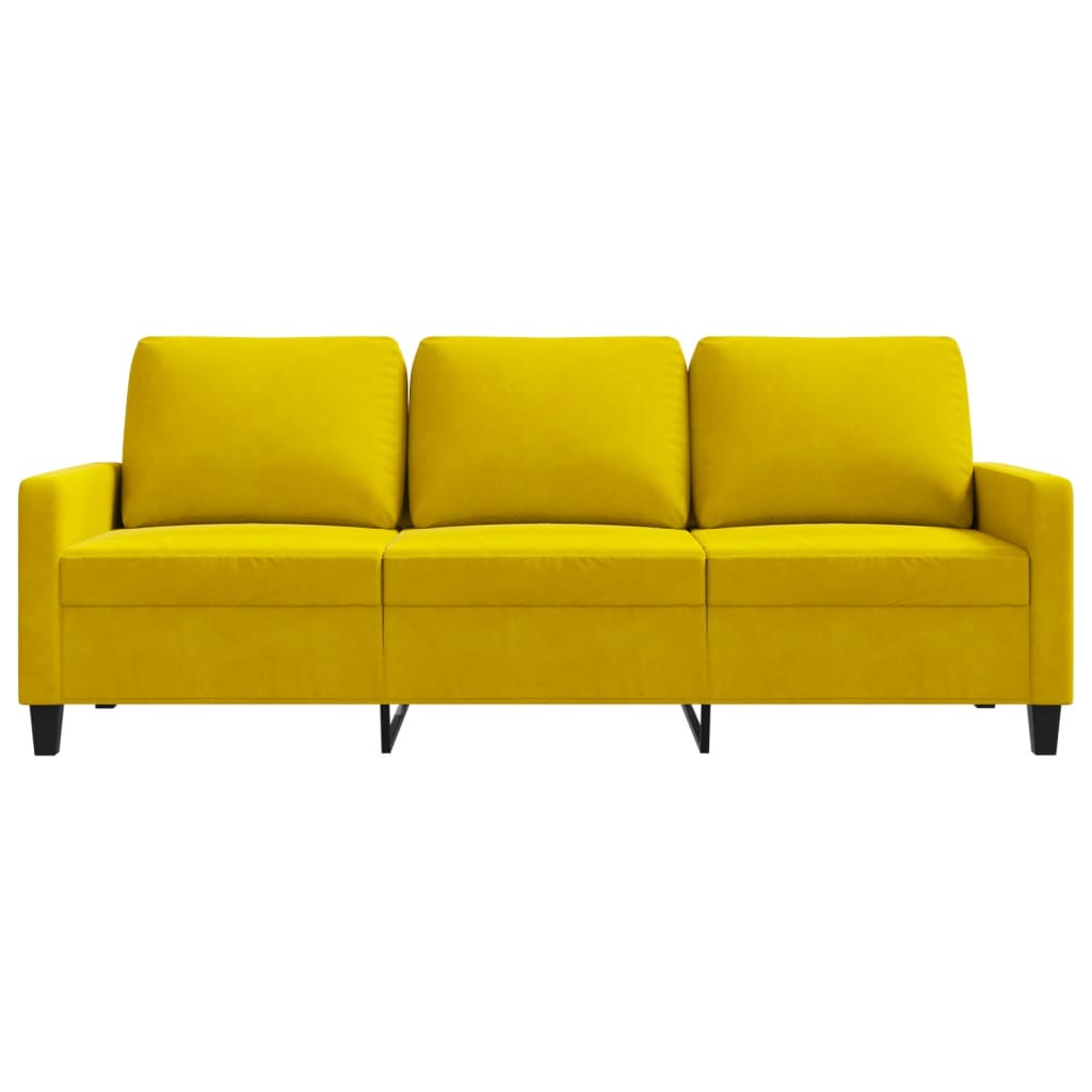 Canapé à 3 places Jaune 180 cm Velours - XIOS