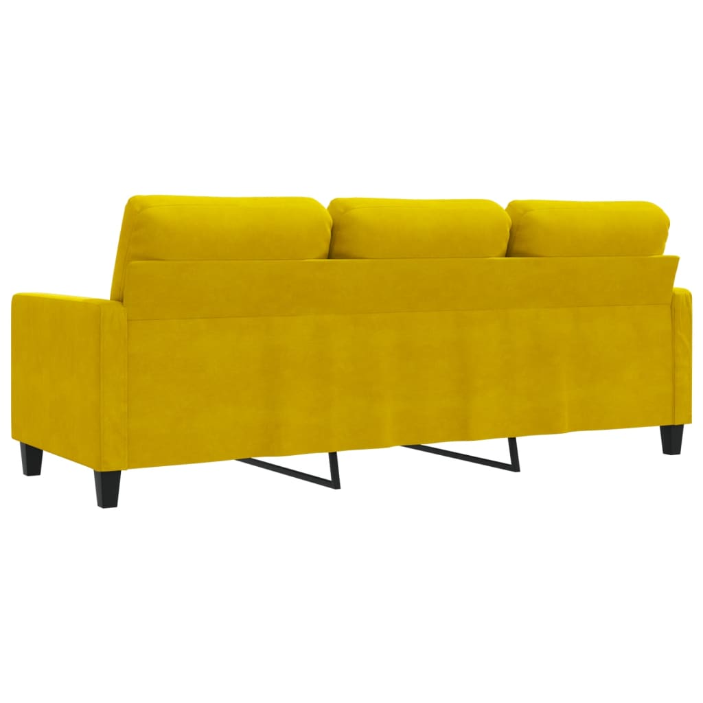 Canapé à 3 places Jaune 180 cm Velours - XIOS