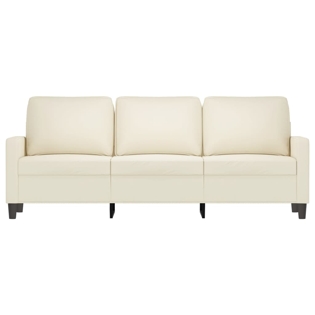 Canapé à 3 places Crème 180 cm Velours - XIOS