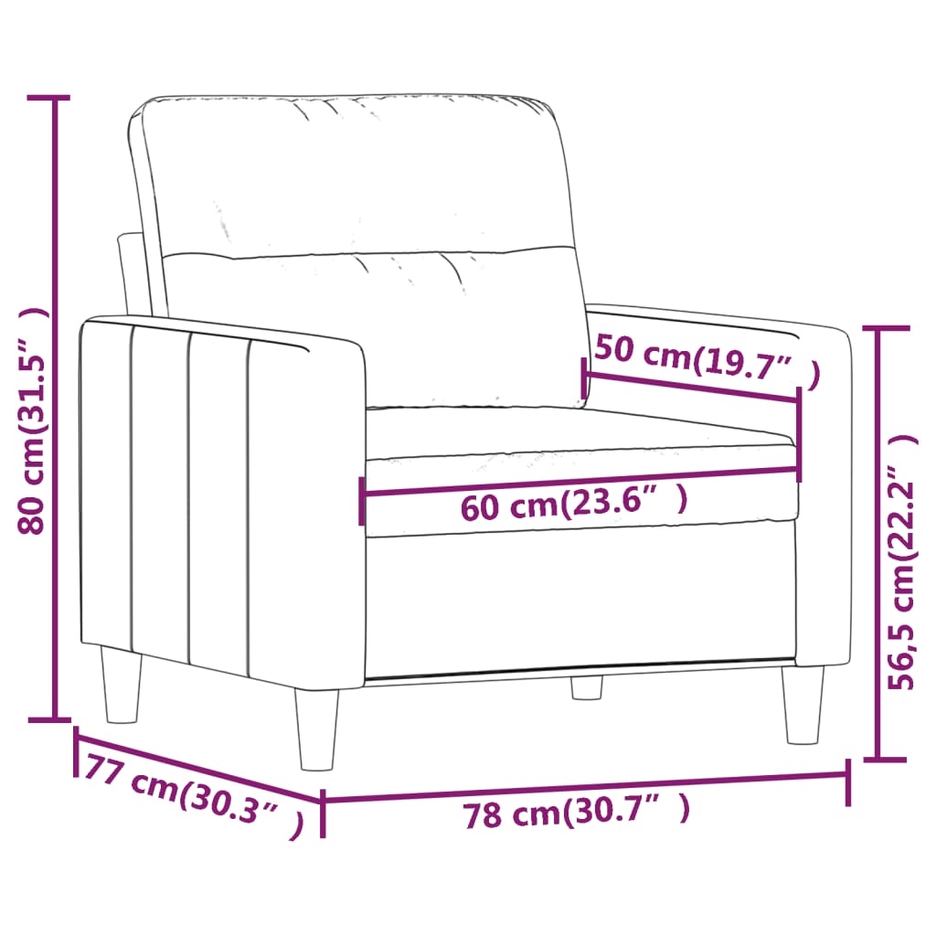 Fauteuil Marron 60 cm Tissu - XIOS