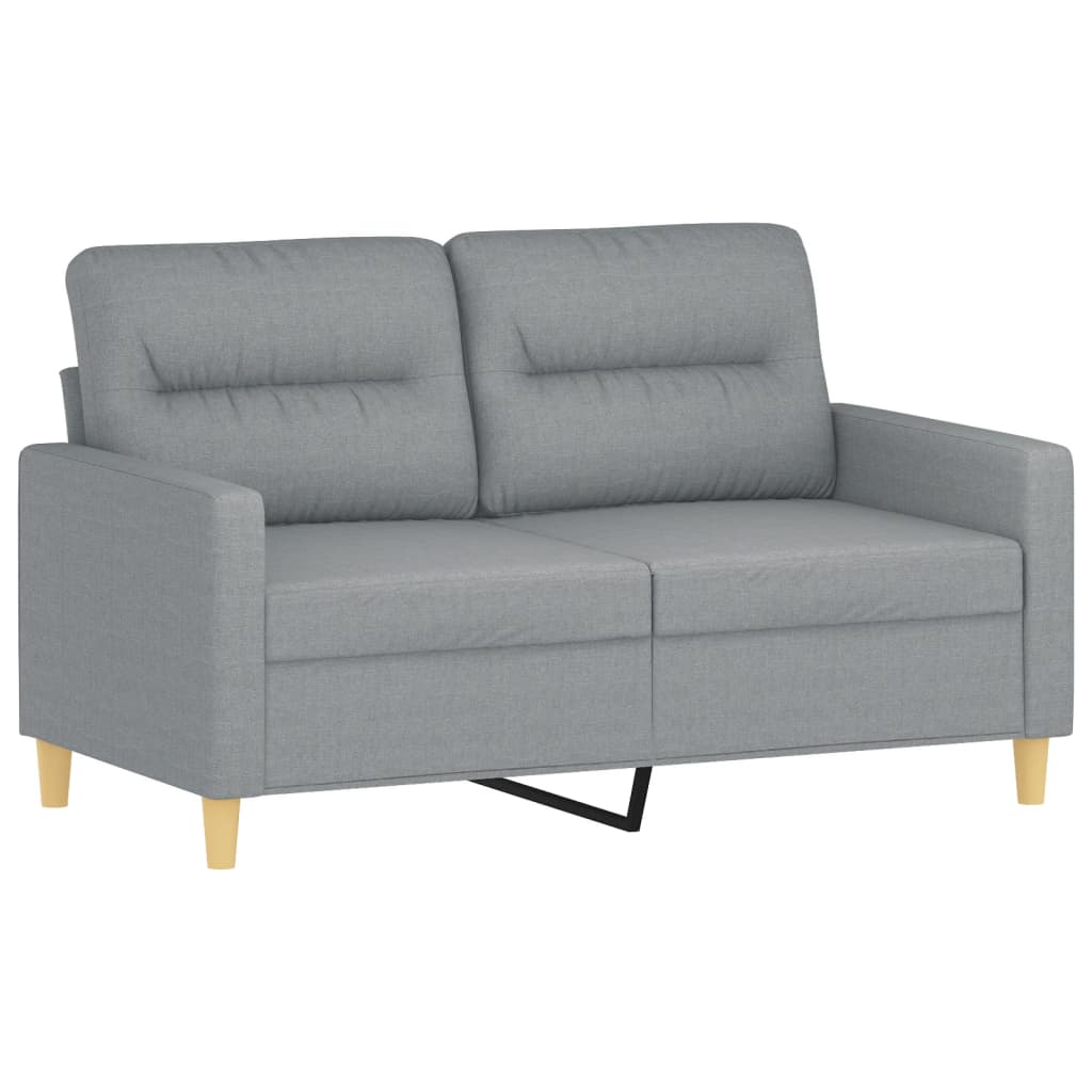 Canapé à 2 places Gris clair 120 cm Tissu - XIOS