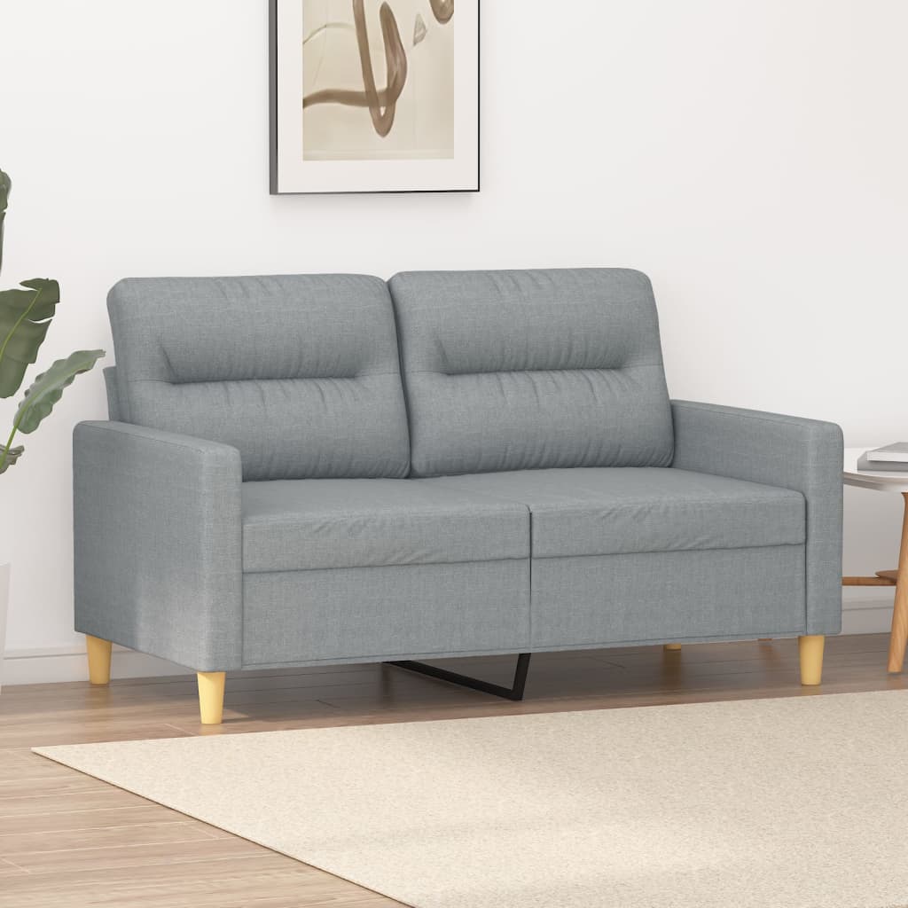 Canapé à 2 places Gris clair 120 cm Tissu - XIOS