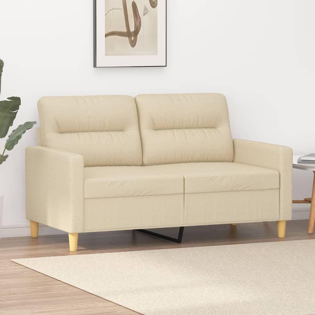 Canapé à 2 places Crème 120 cm Tissu - XIOS