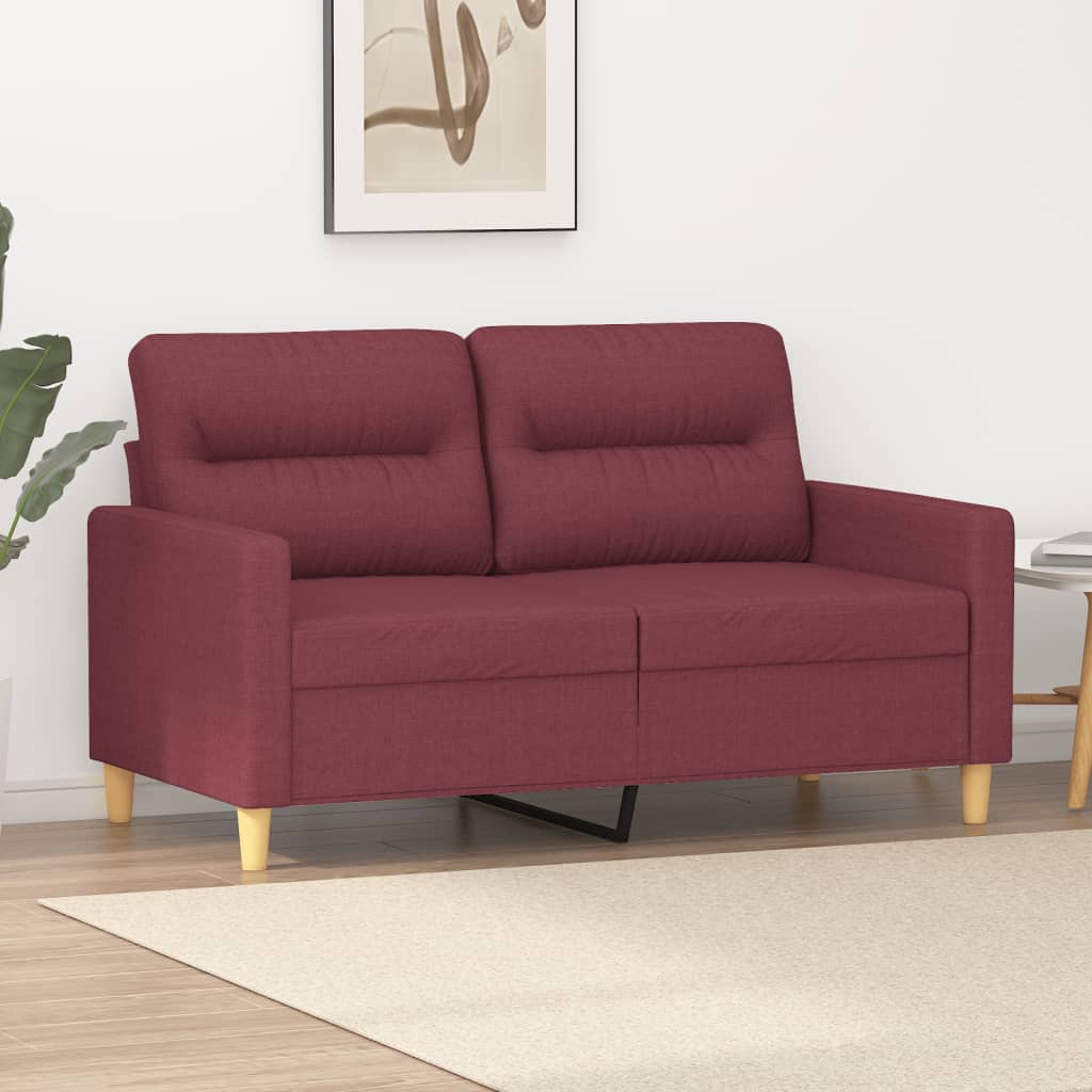 Canapé à 2 places Rouge bordeaux 120 cm Tissu - XIOS