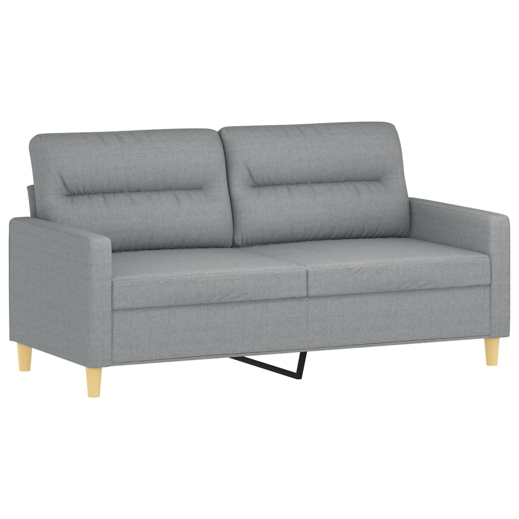 Canapé à 2 places Gris clair 140 cm Tissu - XIOS