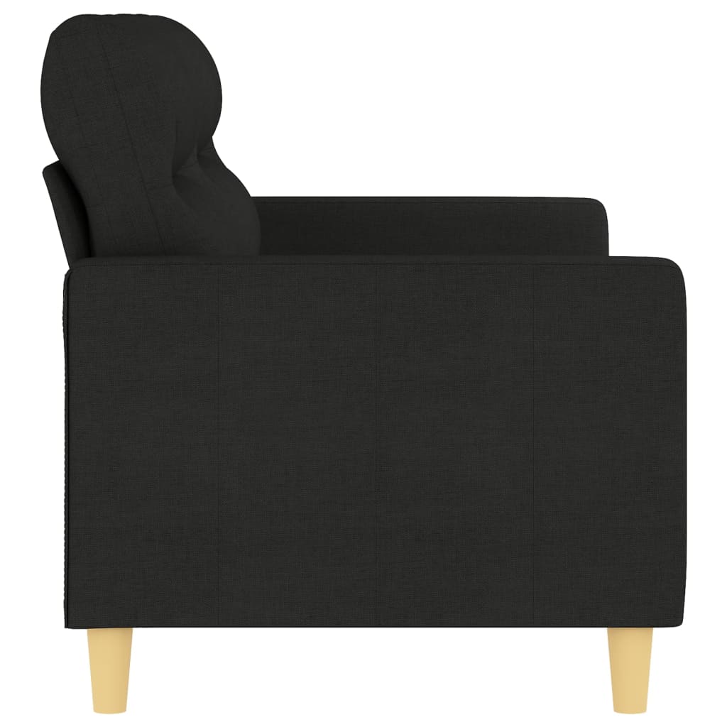 Canapé à 2 places Noir 140 cm Tissu - XIOS