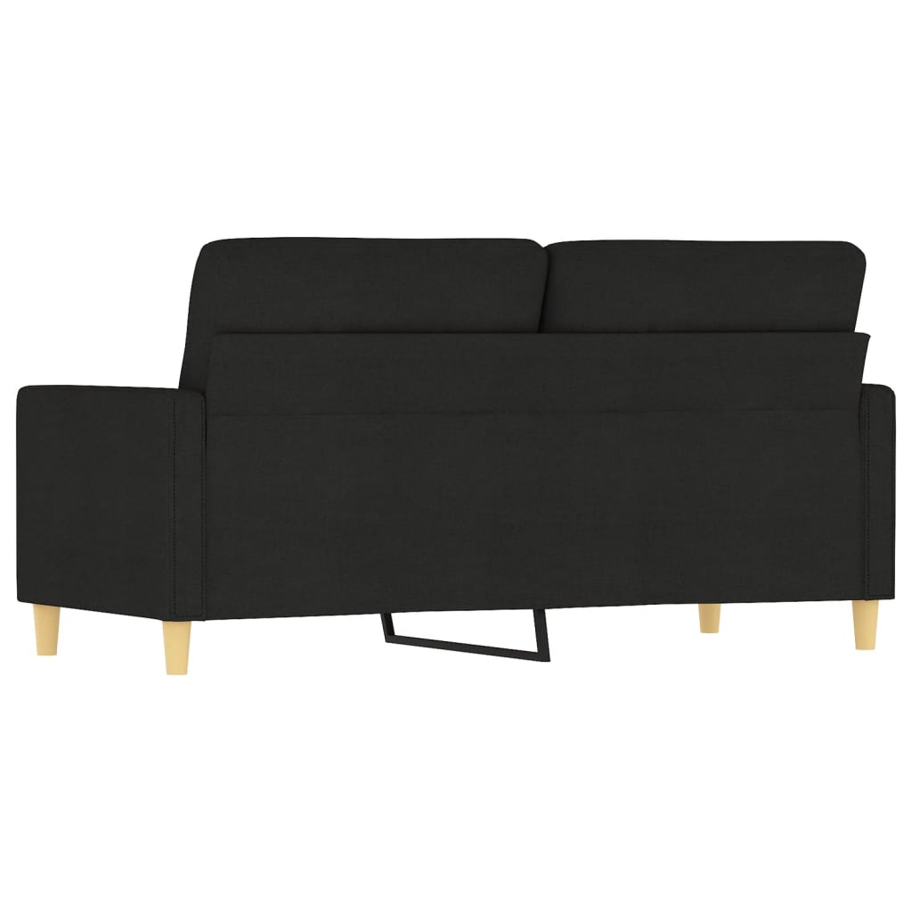 Canapé à 2 places Noir 140 cm Tissu - XIOS