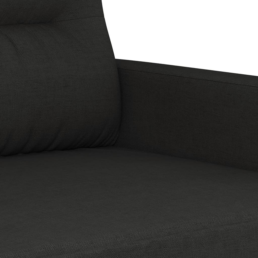 Canapé à 2 places Noir 140 cm Tissu - XIOS