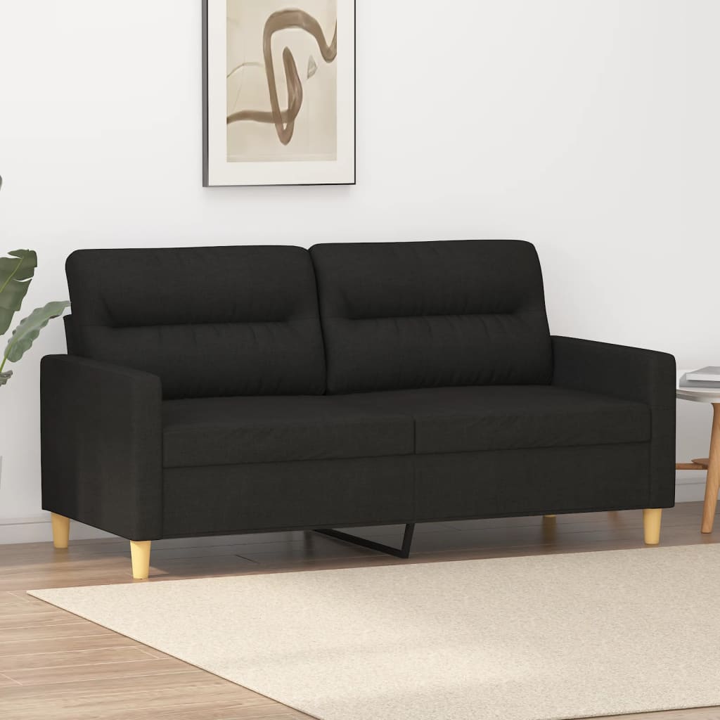 Canapé à 2 places Noir 140 cm Tissu - XIOS