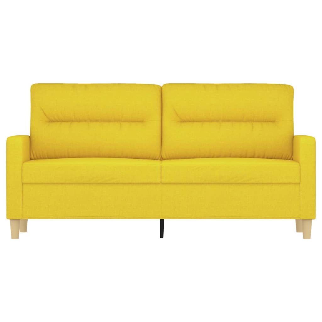 Canapé à 2 places Jaune clair 140 cm Tissu - XIOS