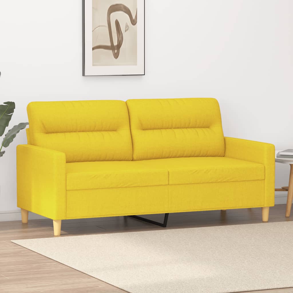 Canapé à 2 places Jaune clair 140 cm Tissu - XIOS