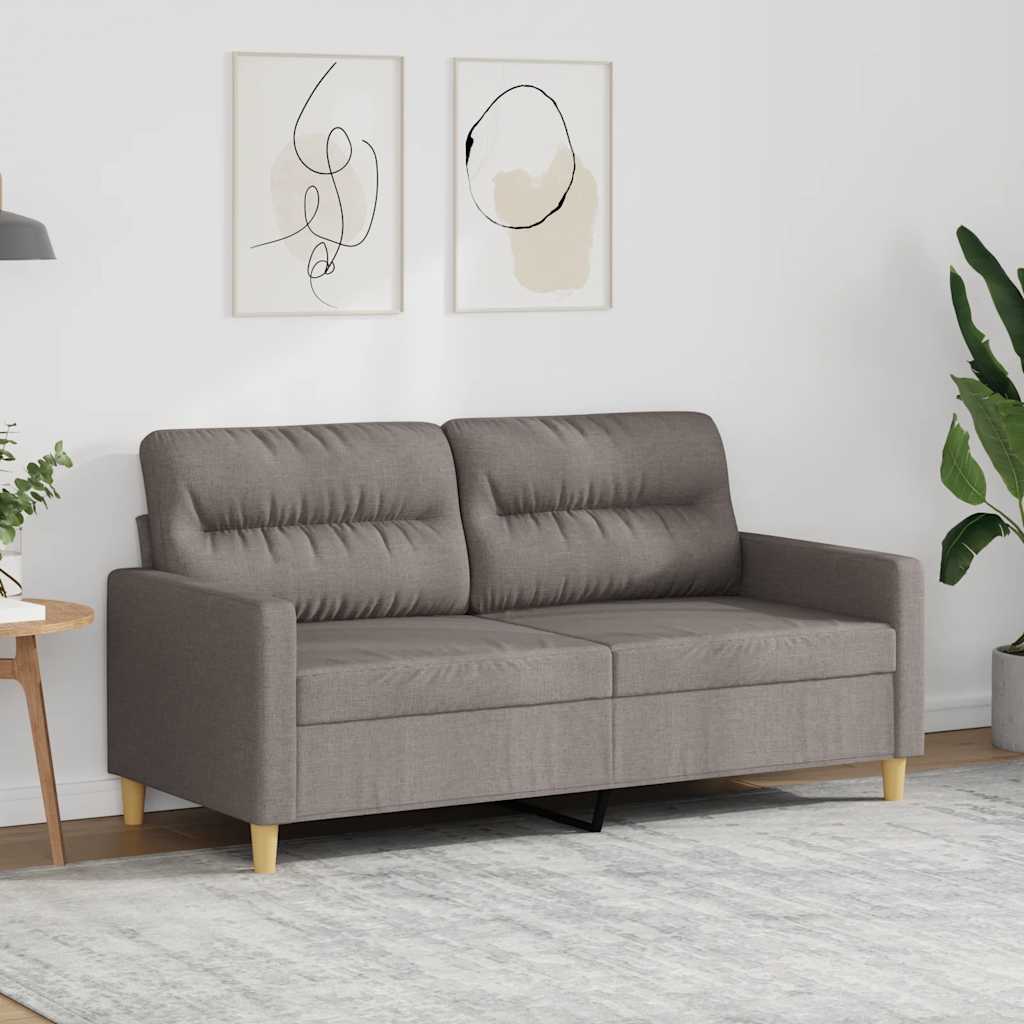 Canapé à 2 places Taupe 140 cm Tissu - XIOS