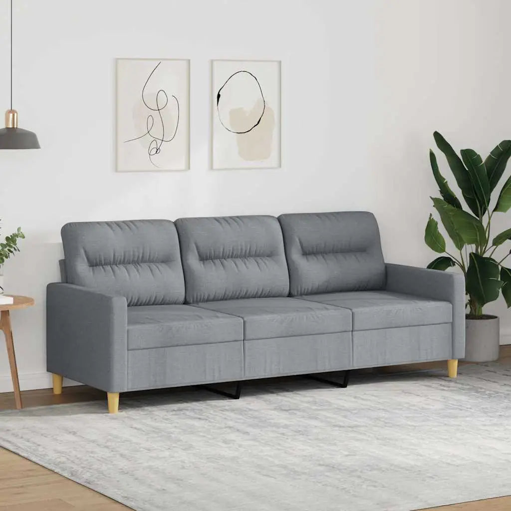 Canapé à 3 places Gris clair 180 cm Tissu - XIOS