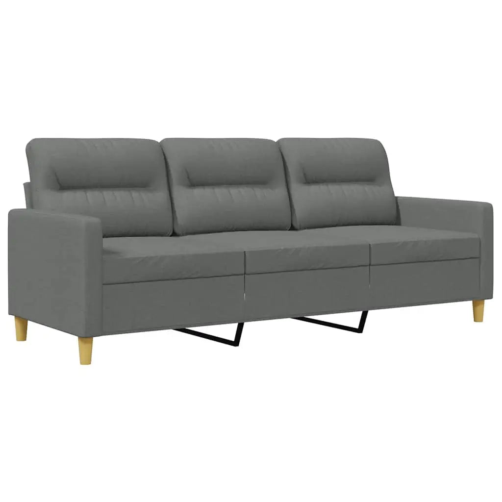 Canapé à 3 places Gris foncé 180 cm Tissu - XIOS