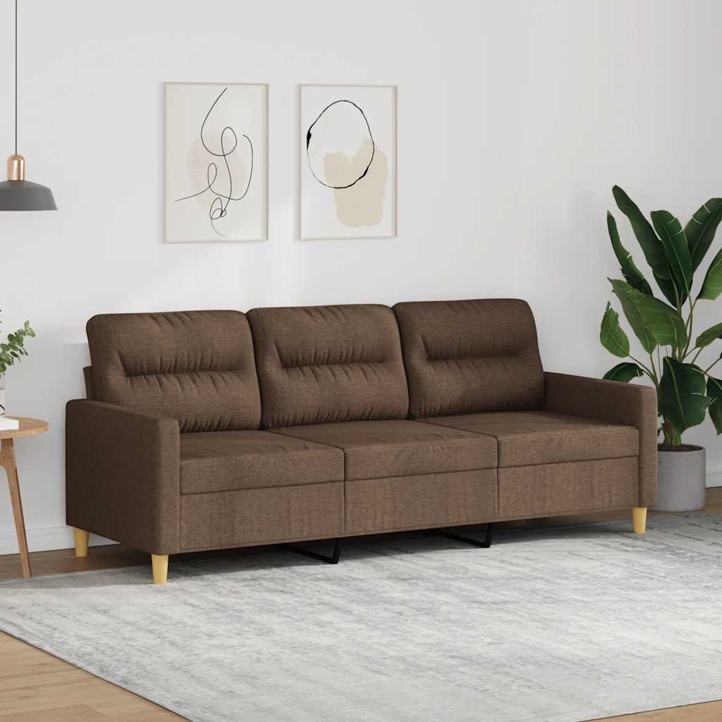 Canapé à 3 places Marron 180 cm Tissu - XIOS