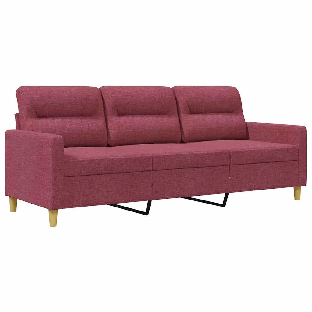Canapé à 3 places Rouge bordeaux 180 cm Tissu - XIOS