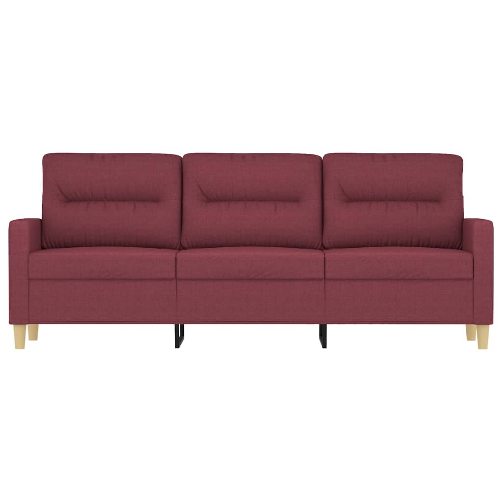 Canapé à 3 places Rouge bordeaux 180 cm Tissu - XIOS