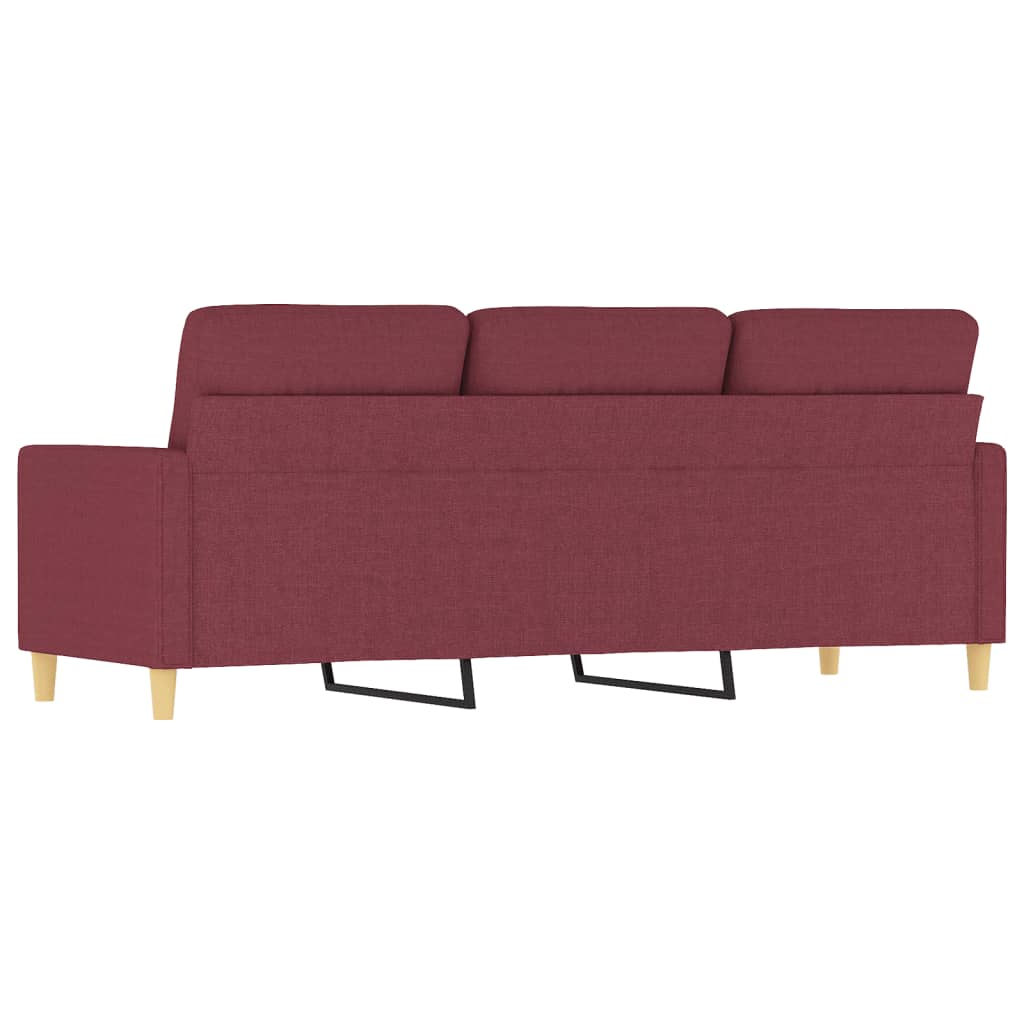 Canapé à 3 places Rouge bordeaux 180 cm Tissu - XIOS