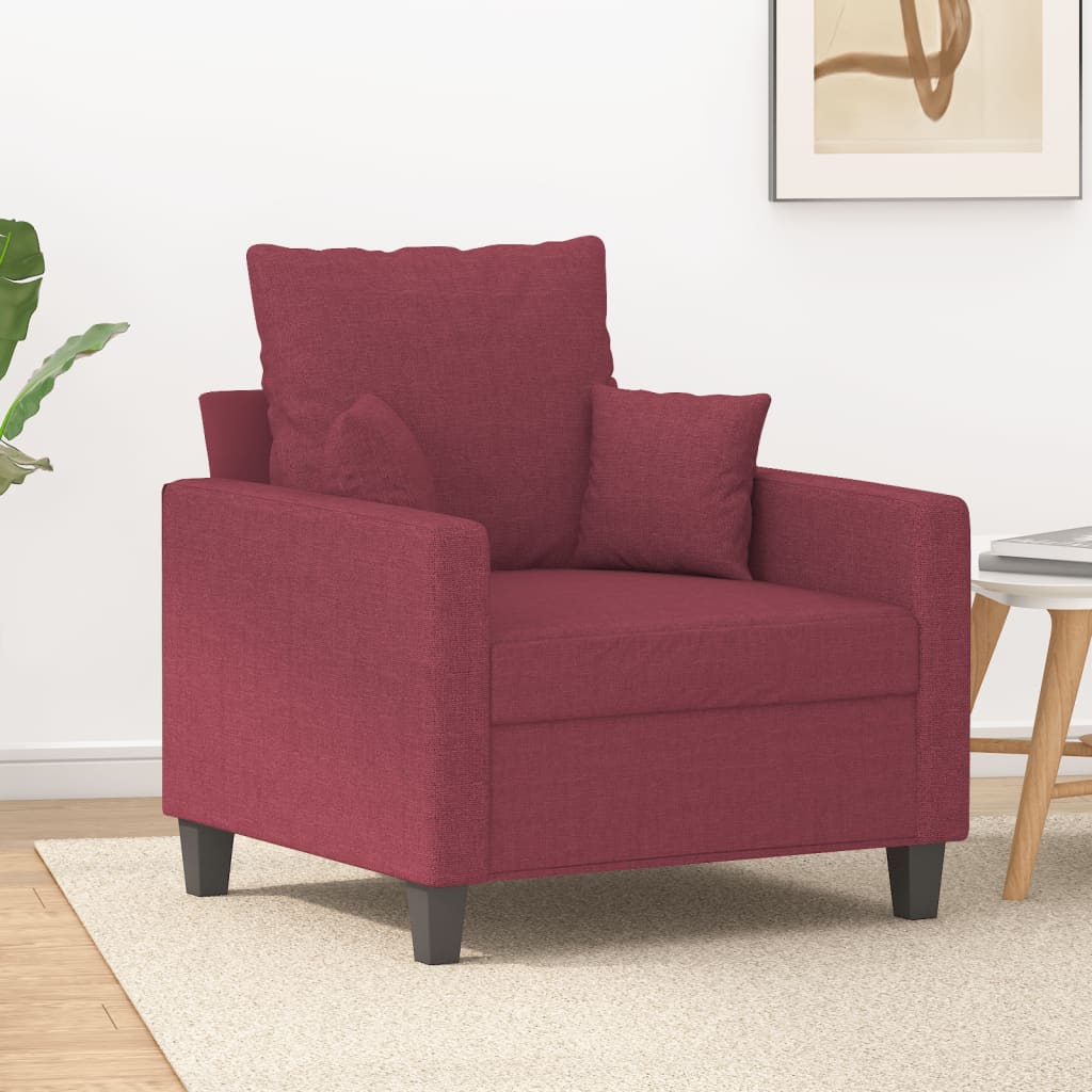 Fauteuil Rouge bordeaux 60 cm Tissu - XIOS
