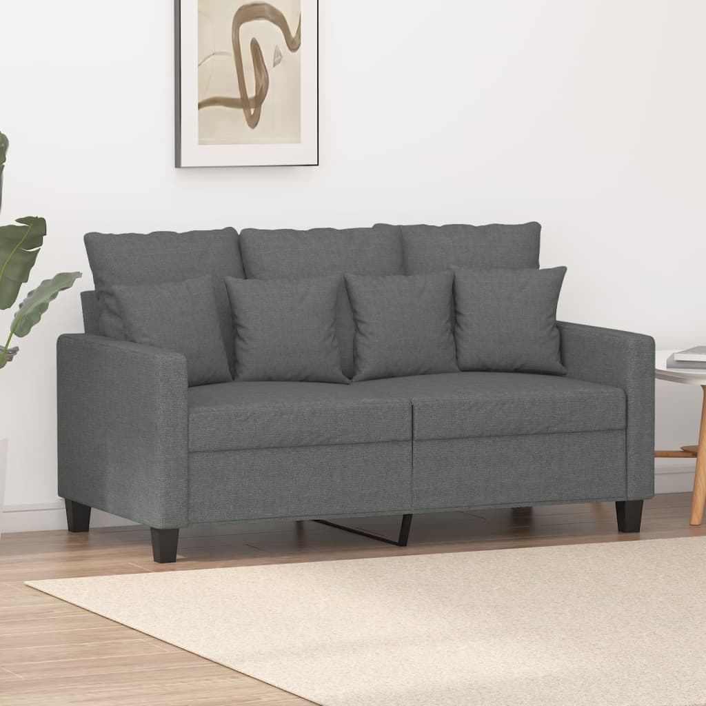 Canapé à 2 places Gris foncé 120 cm Tissu - XIOS