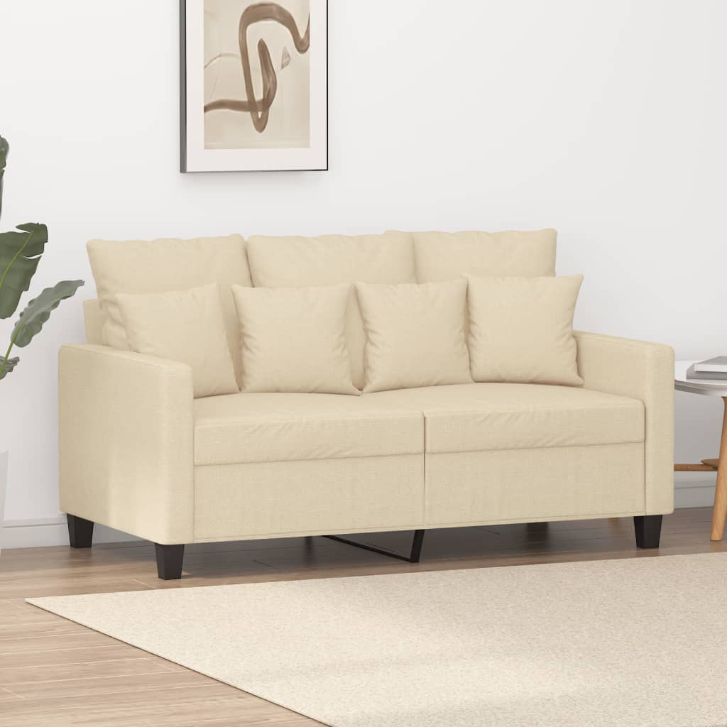 Canapé à 2 places Crème 120 cm Tissu - XIOS